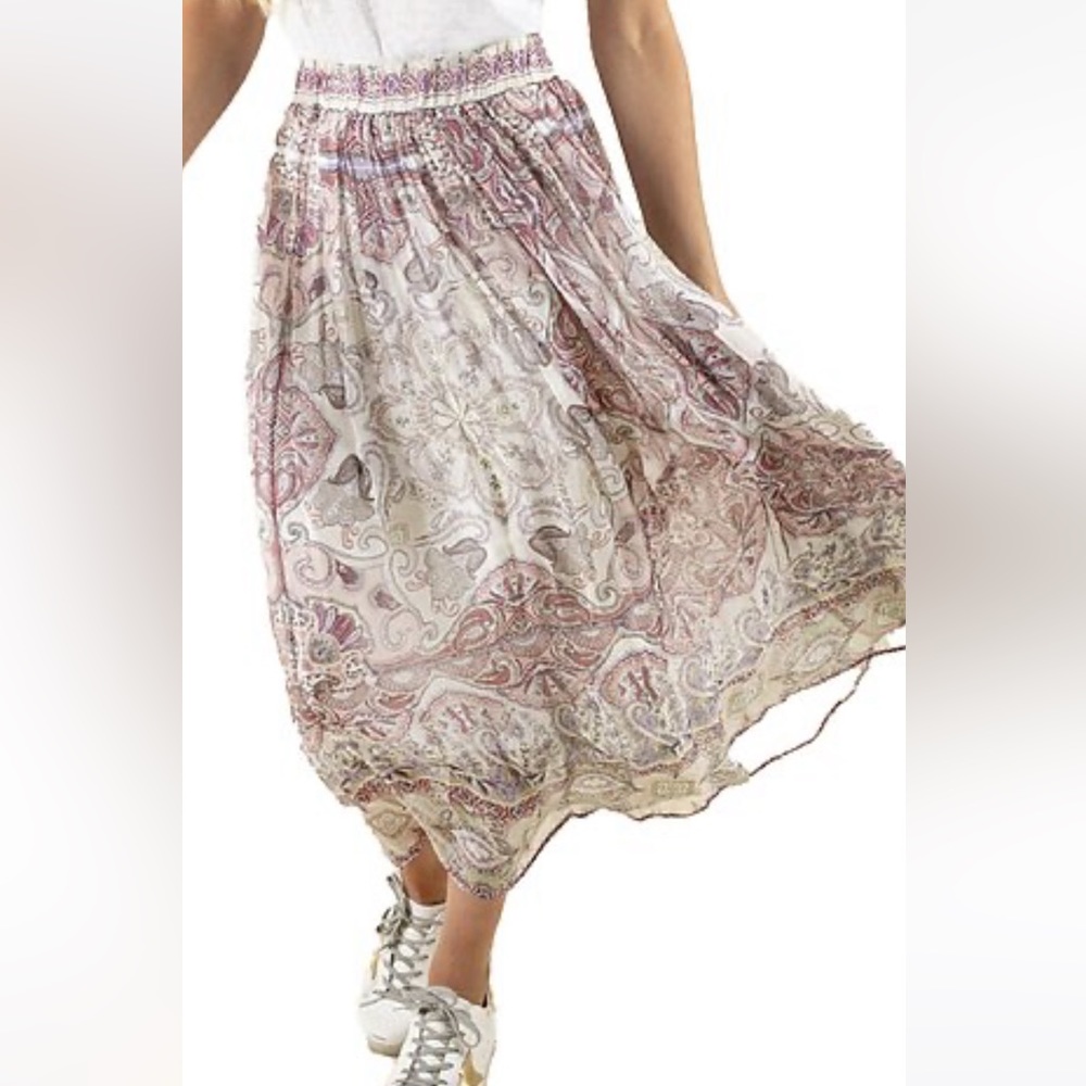 Hale Bob Printed Silk-blend skirt.